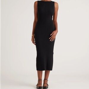 NWT Quince Cotton Cashmere Blend Ribbed Sleeveless Midi Dress - Large